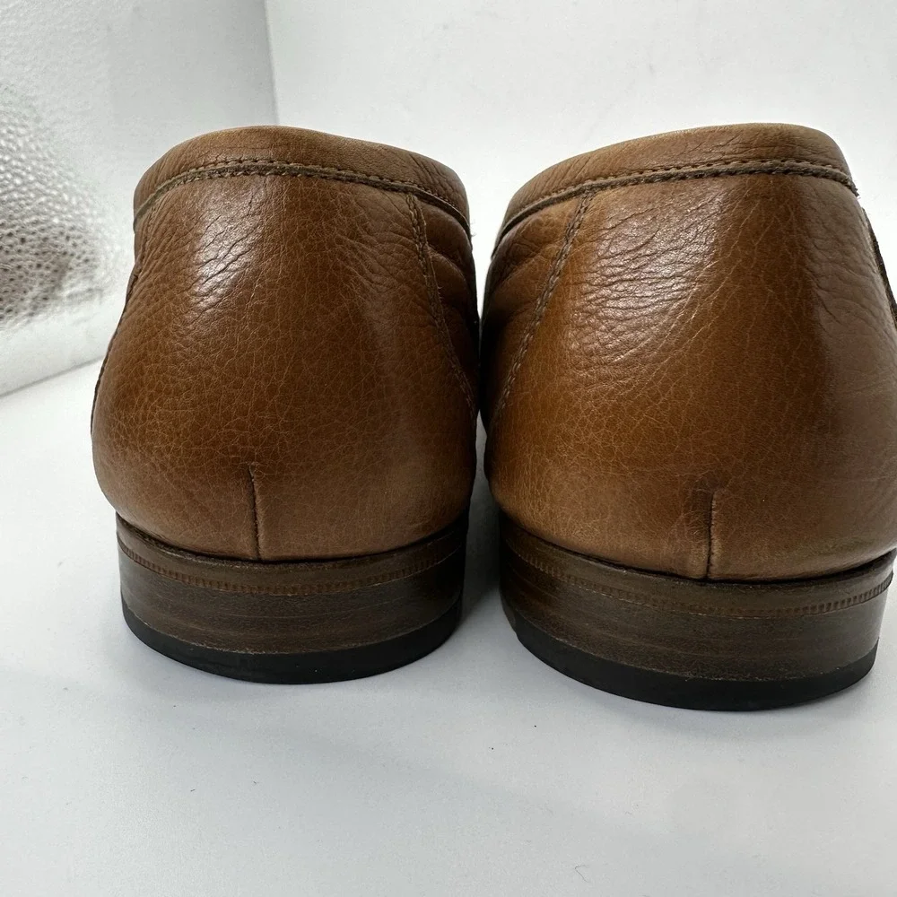 Gravati For Neiman Marcus Italian Brown Leather Penny Loafer Slip On Shoe 10.5 M
